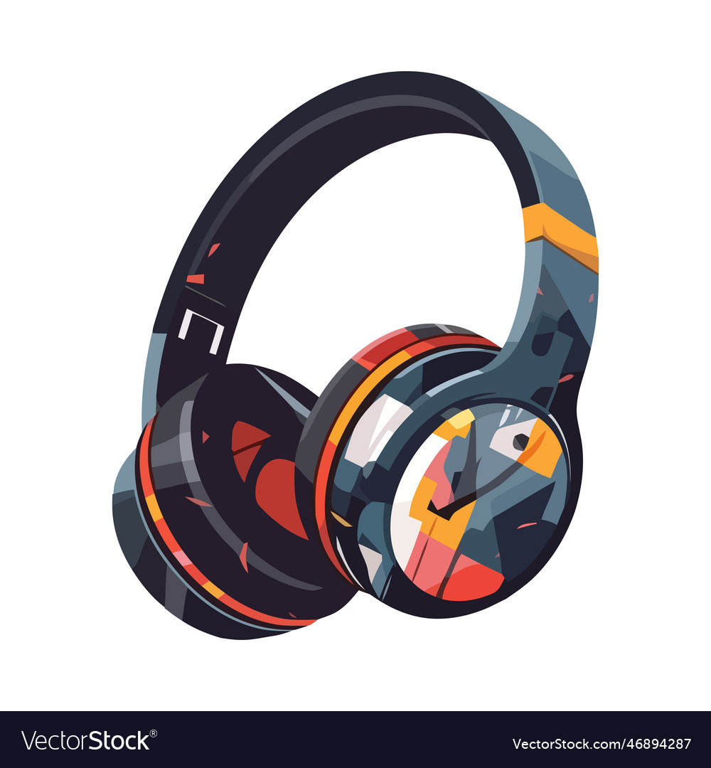 Modern red headphones symbolize creativity Vector Image