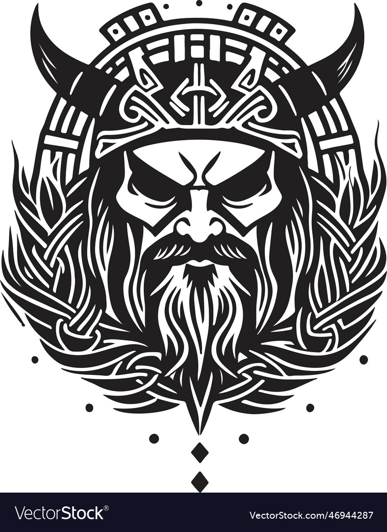 Super and powerful viking emblem art Royalty Free Vector