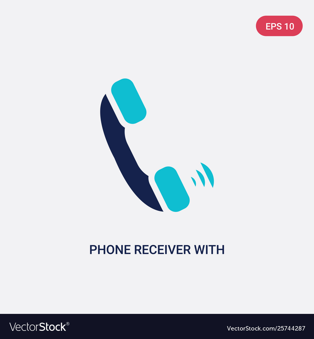 Two color phone receiver with icon from hardware Vector Image