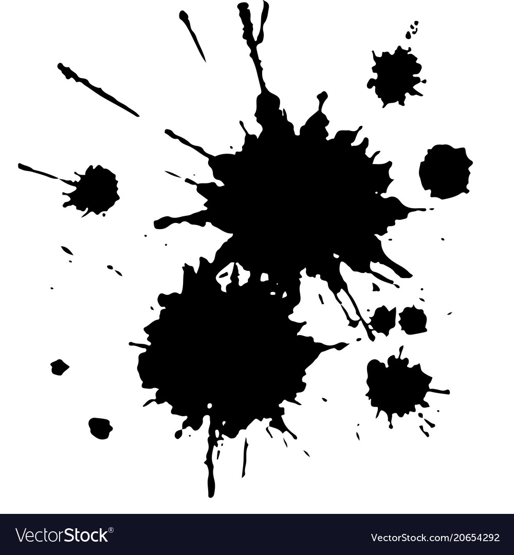 Black ink paint spots drops texture isolated on Vector Image