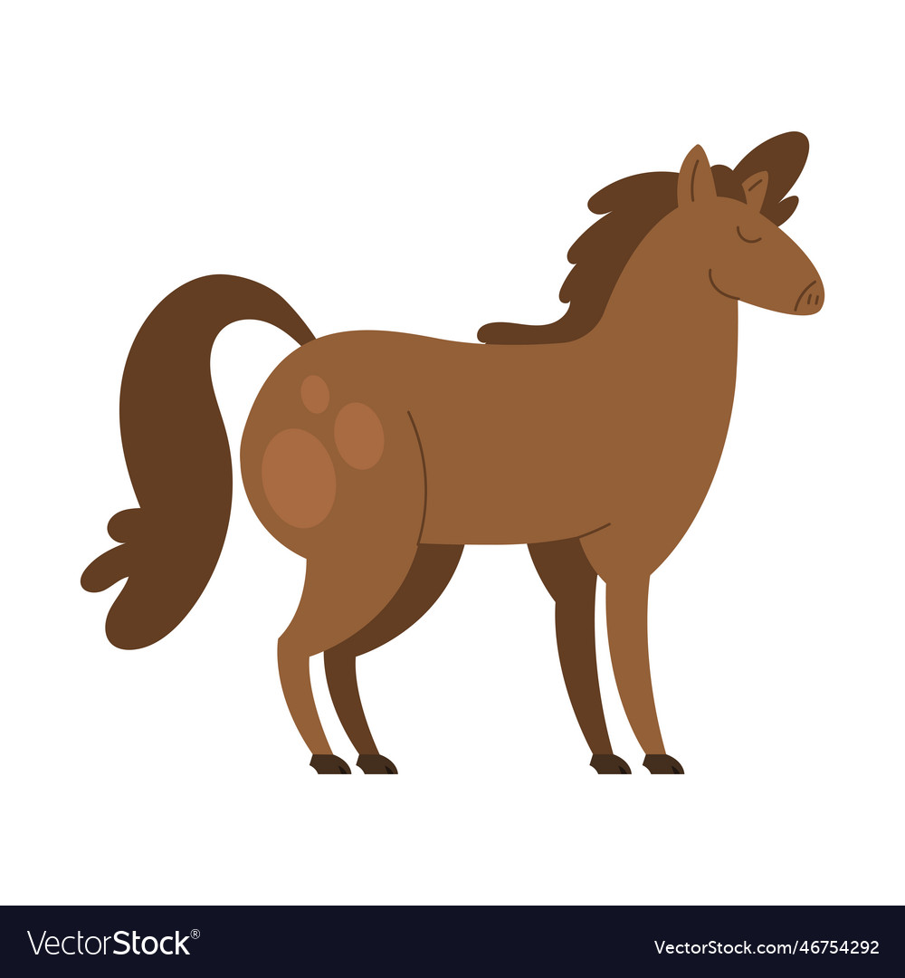 Cute horse standing Royalty Free Vector Image - VectorStock