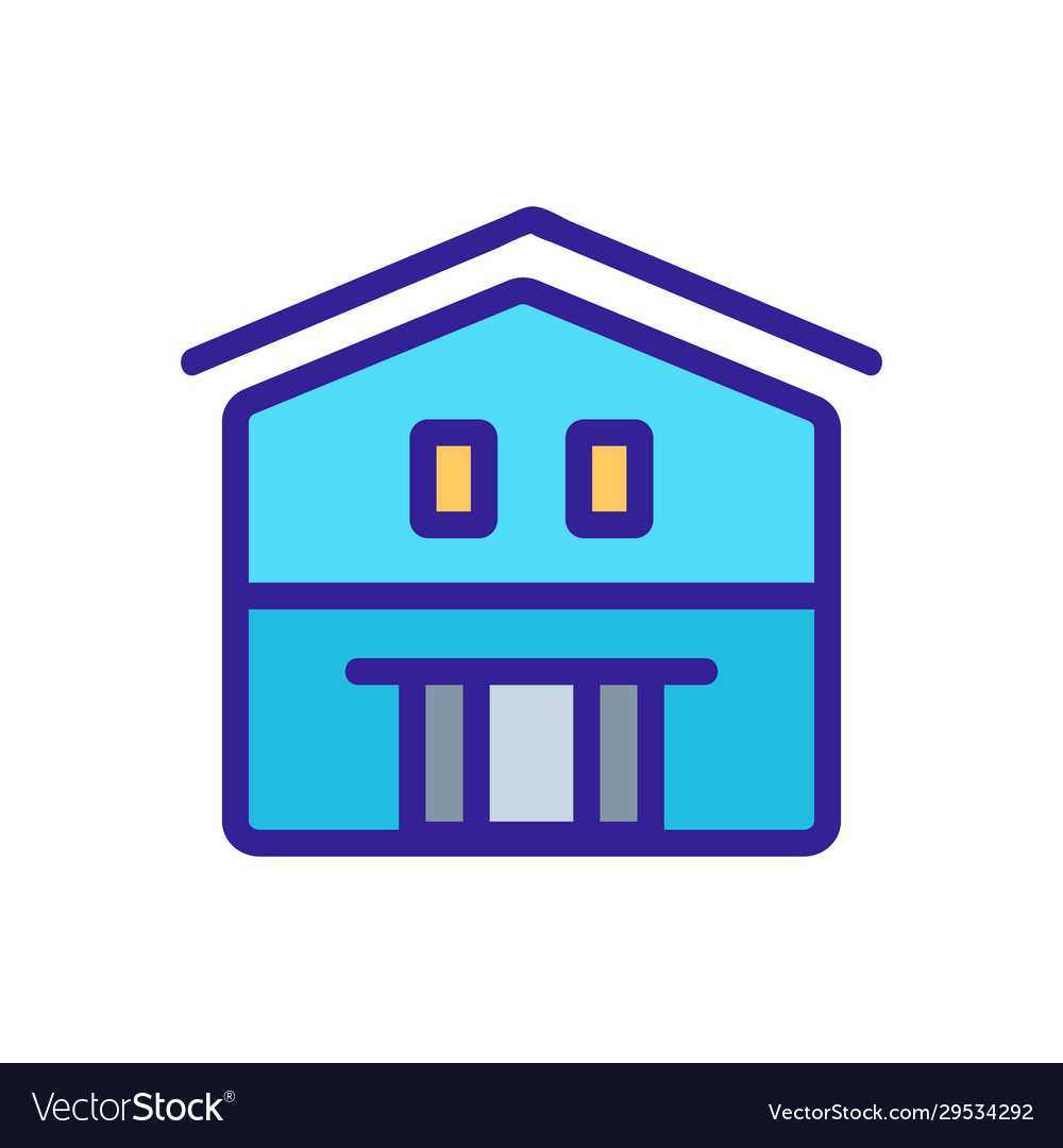 Farm house icon isolated contour symbol