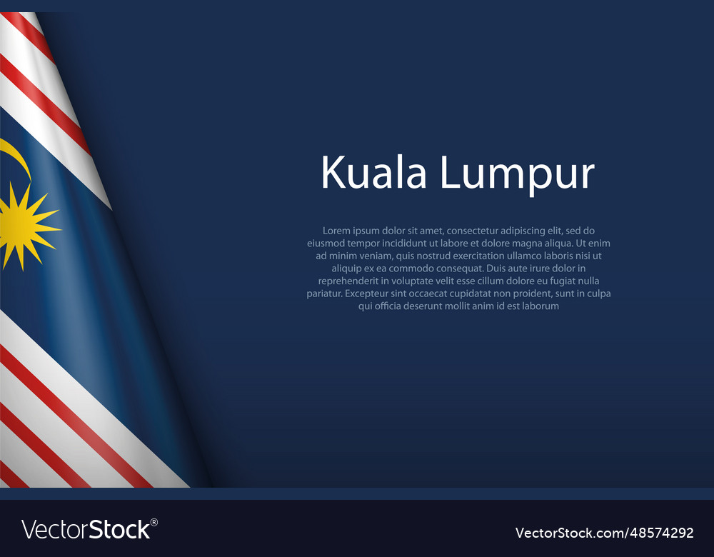 Flag kuala lumpur state of malaysia isolated