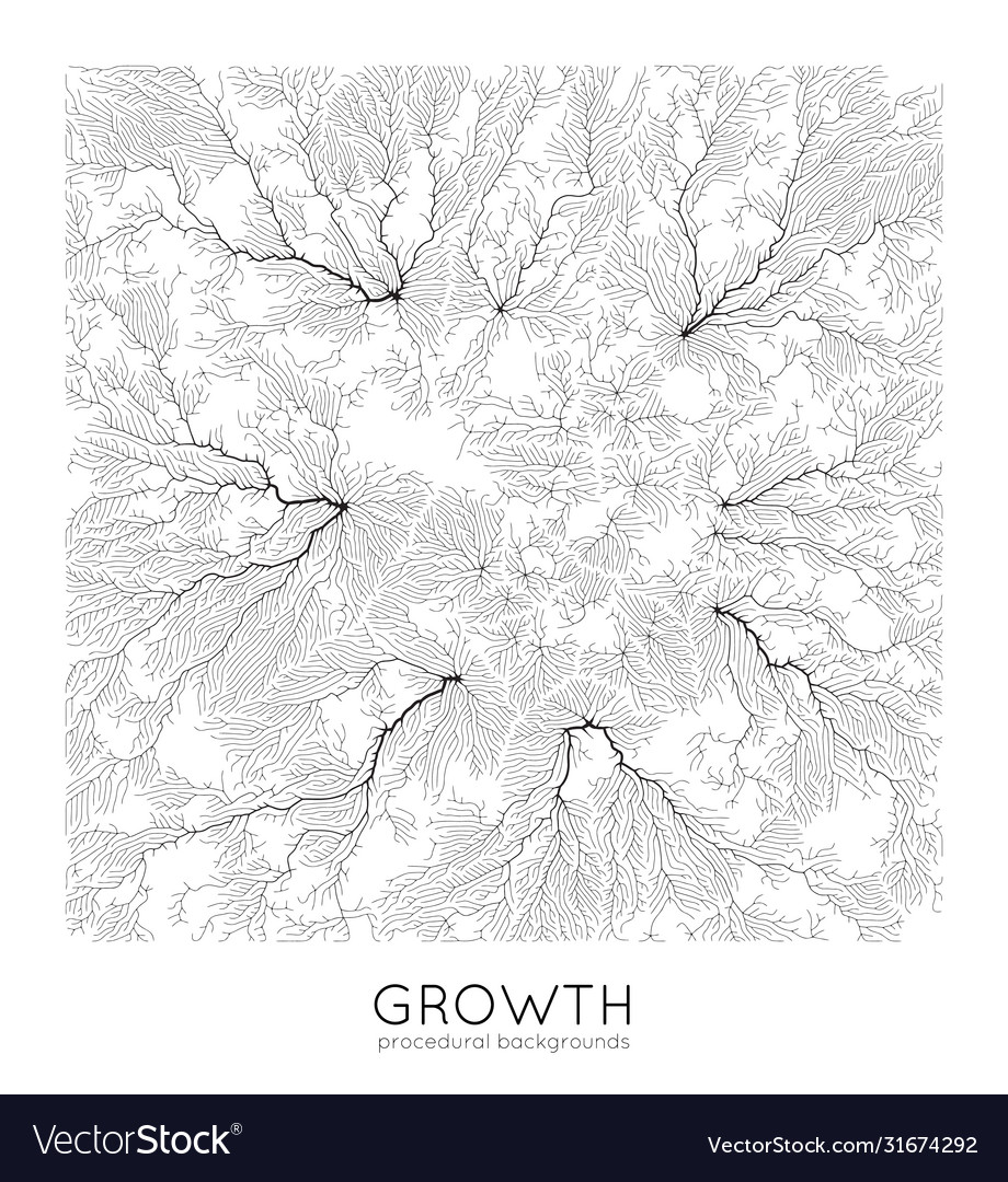 Generative branch growth pattern square