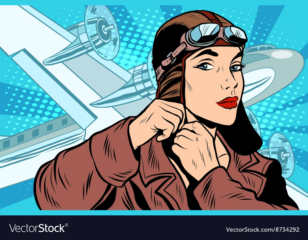 Girl pilot prepares for departure
