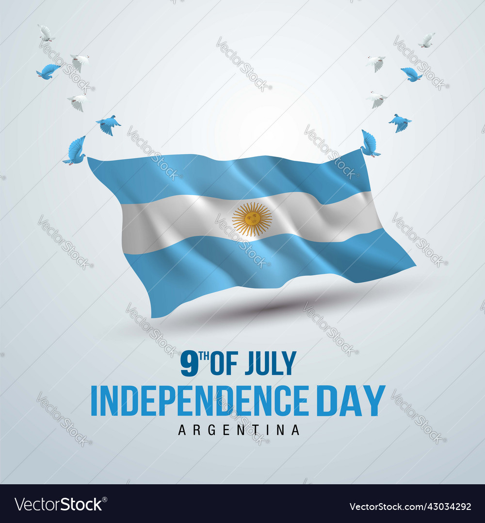 Happy independence day argentina 3d flag