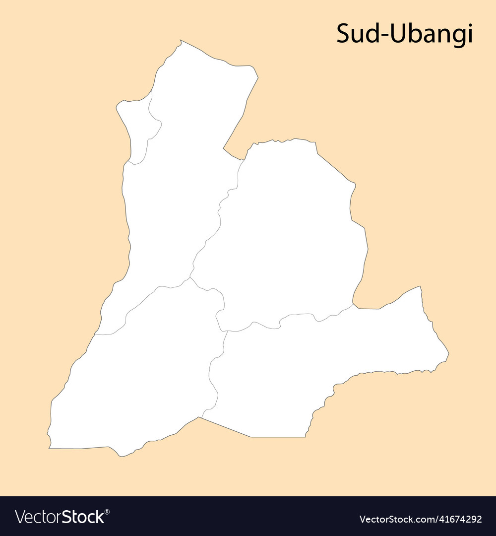 High quality map of sud-ubangi is a region dr Vector Image