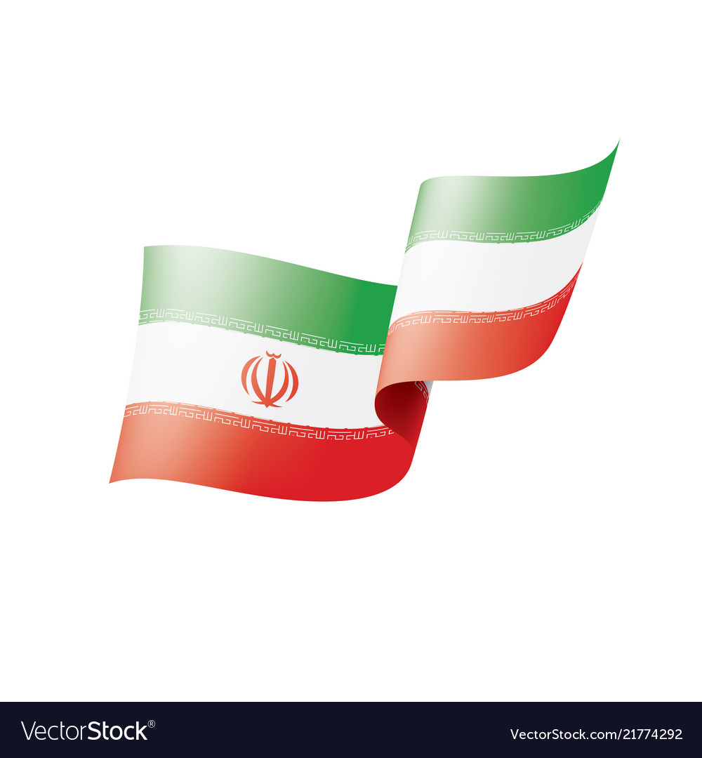 Iran flag on a white Royalty Free Vector Image