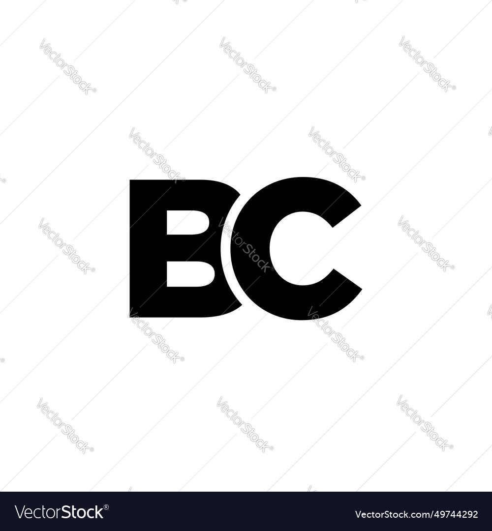 Letter b and c bc logo design template minimal Vector Image