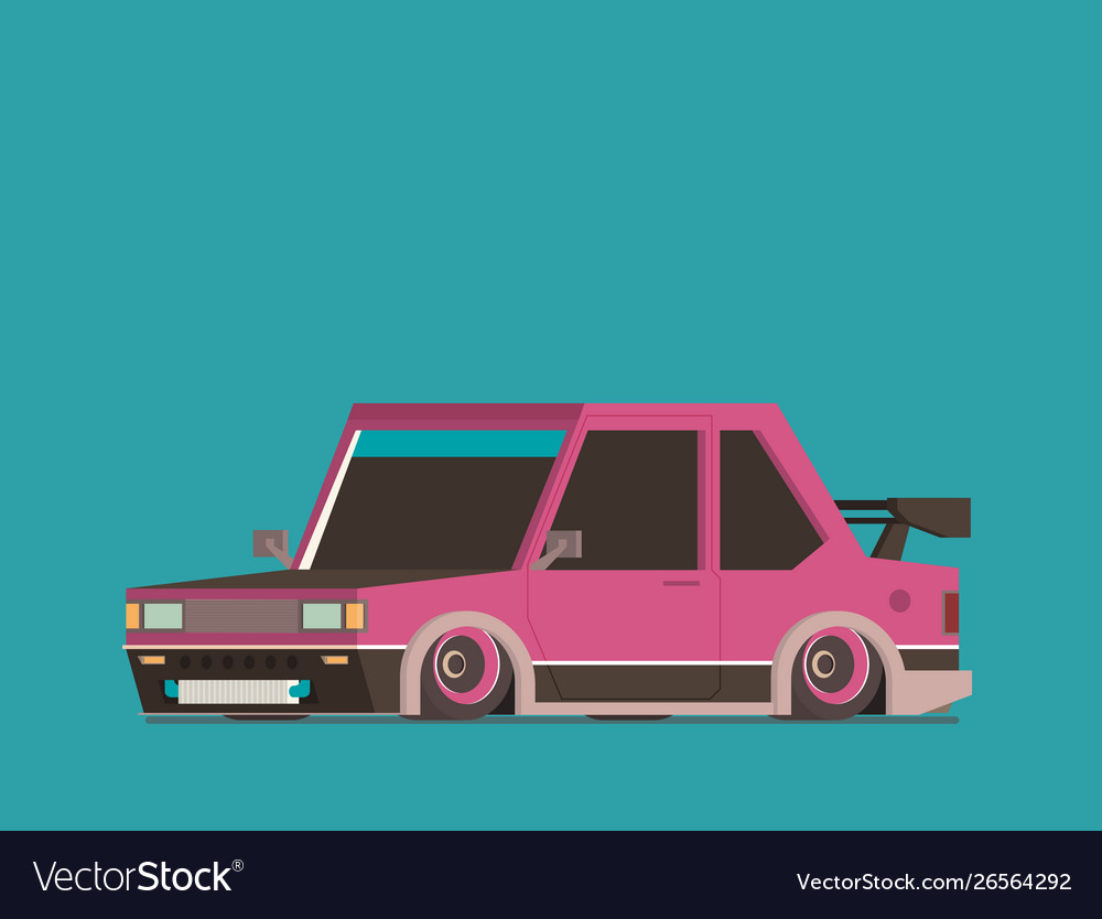 Racing car isolated on color background