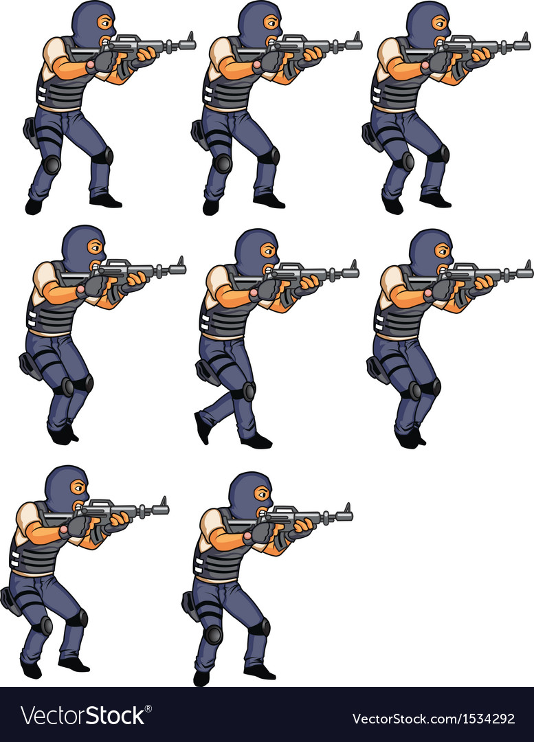 Premium Vector  Soldier game sprites