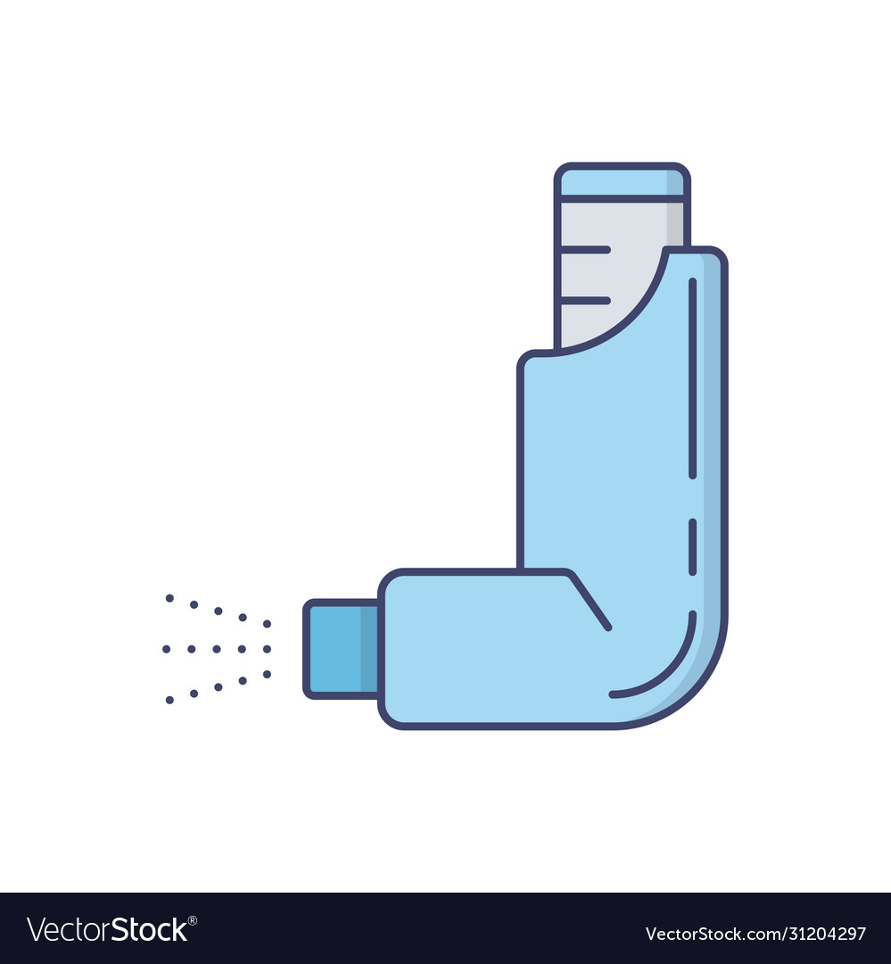 Asthma inhaler icon symbol isolated on white Vector Image