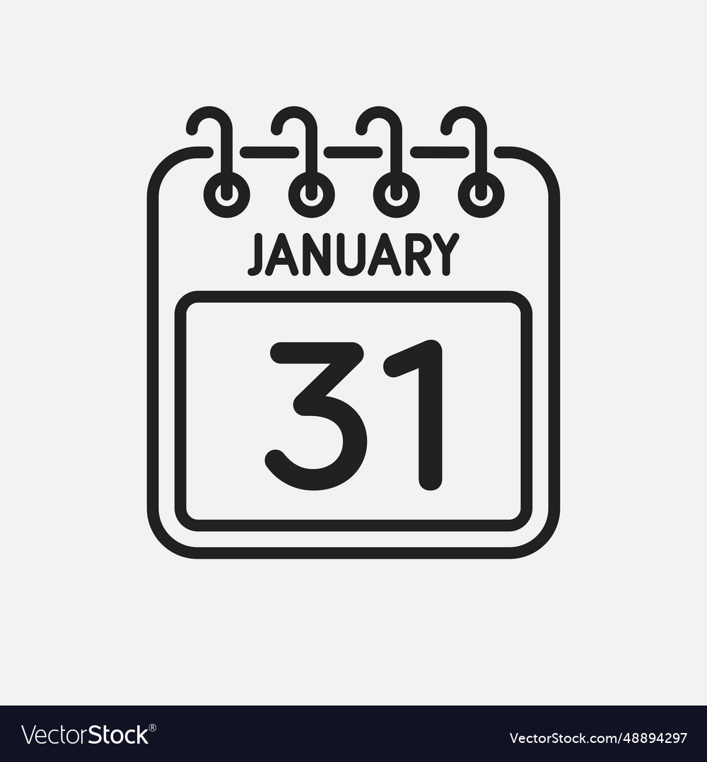 Icon Page Calendar Day 31 January Royalty Free Vector Icon Page Calendar Day 31 January Royalty Free Vector