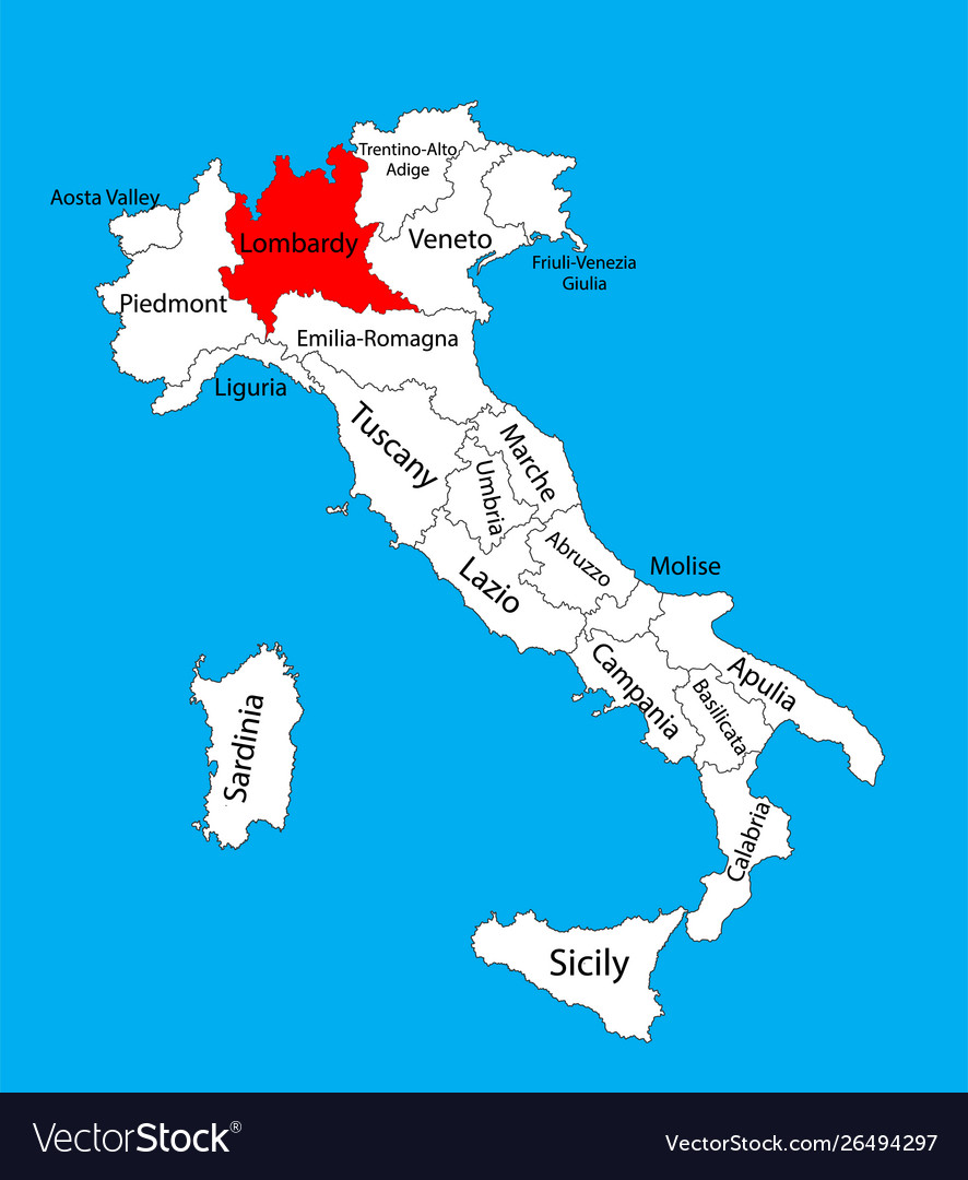 Lombardy Lombardia Province In Italy Map Vector Image   Lombardy Lombardia Province In Italy Map Vector 26494297 