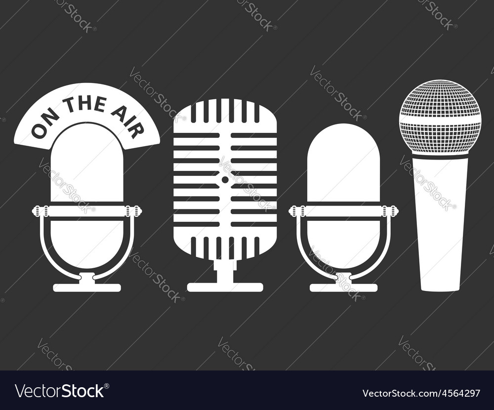 Microphone icons Royalty Free Vector Image VectorStock