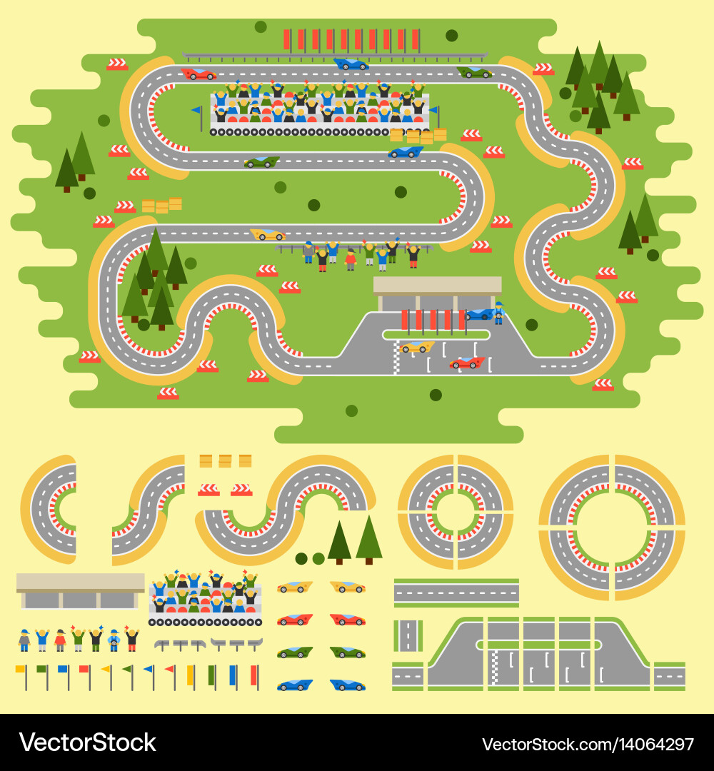 Race track curve road Royalty Free Vector Image