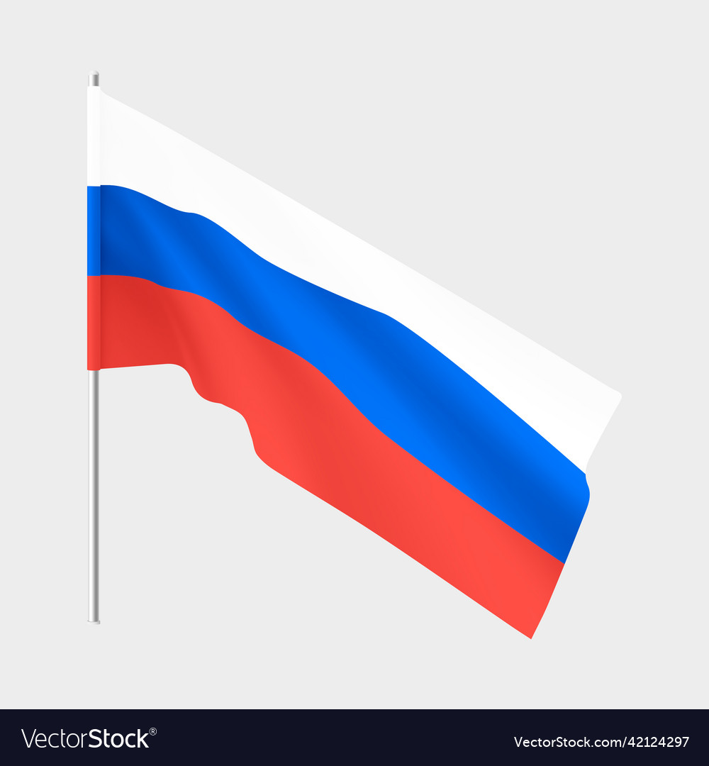 Russia flag national realistic of russian Vector Image