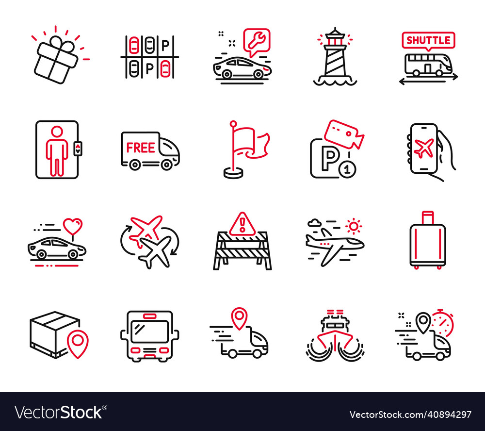 Set of transportation icons related