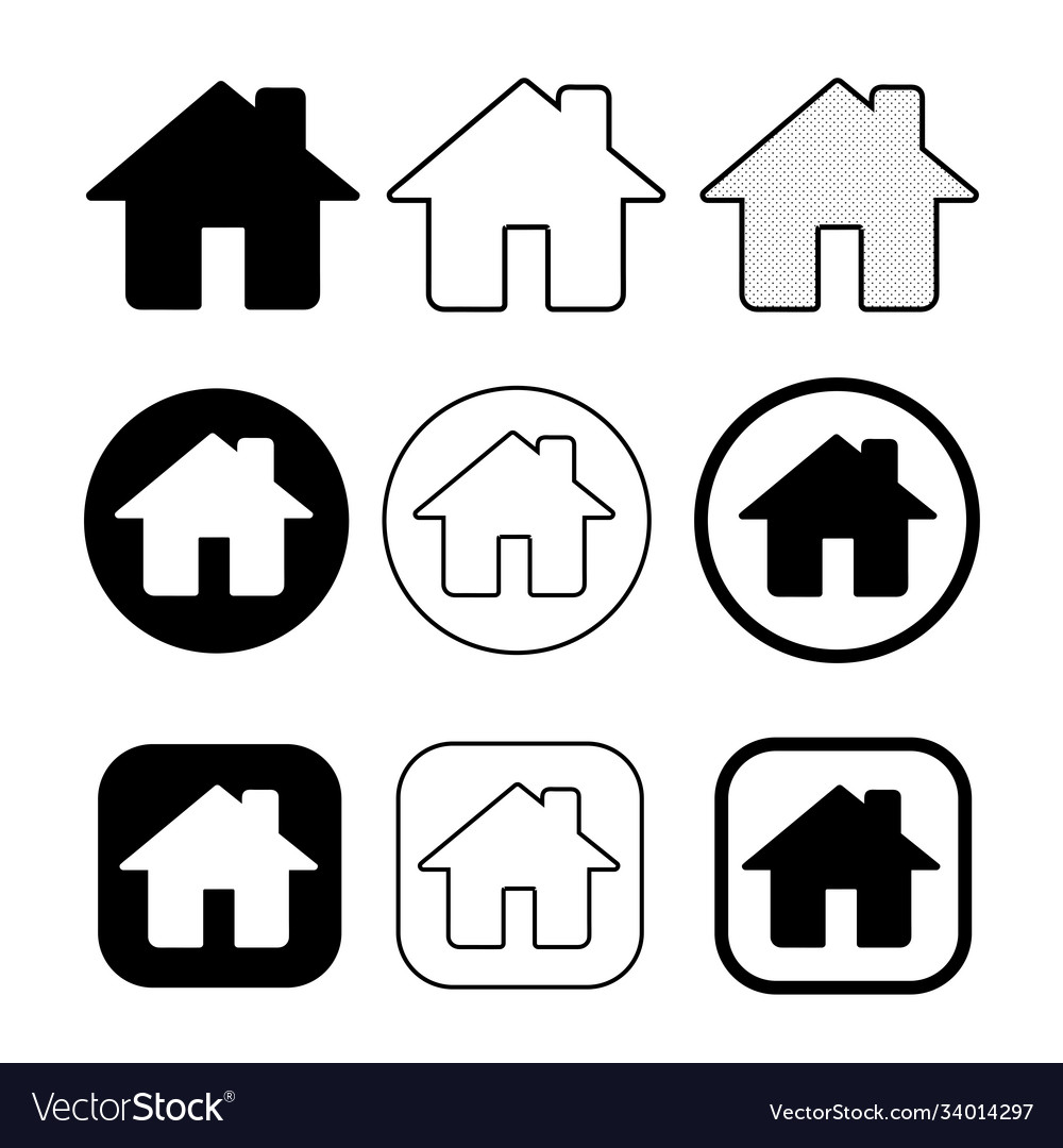 Simple house and home icon symbol sign