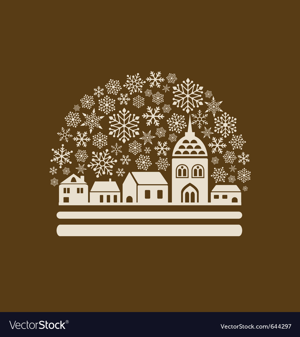 Snow globe town Royalty Free Vector Image - VectorStock