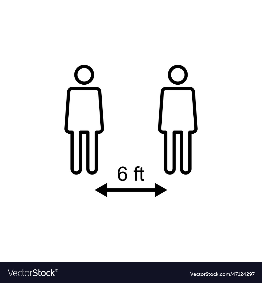 Social Distance Icon Distancing Icon Self Vector Image