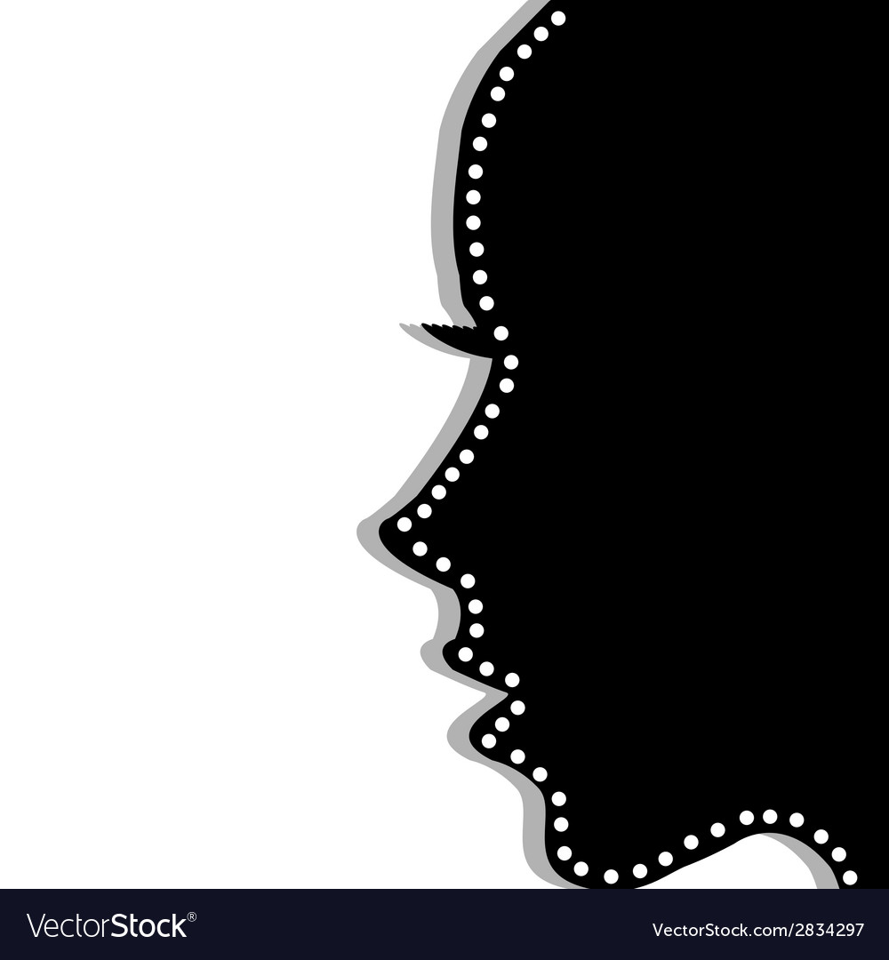 Stylized woman profile over white background