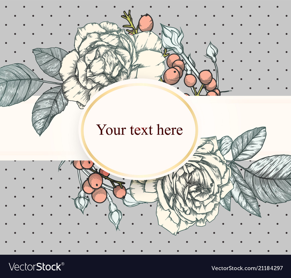 Vintage background victorian hand drawn rose