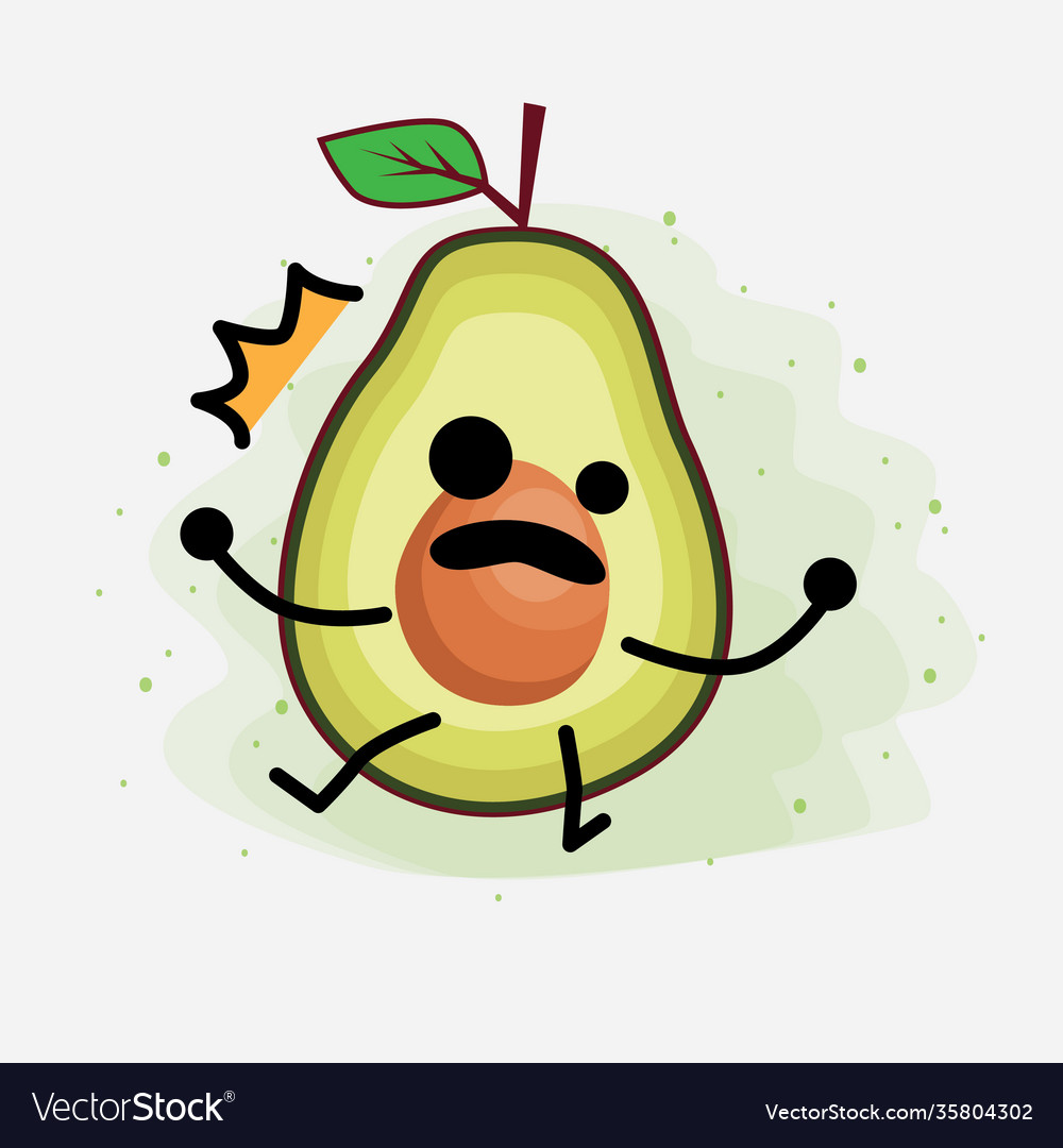 Avocado cute character Royalty Free Vector Image