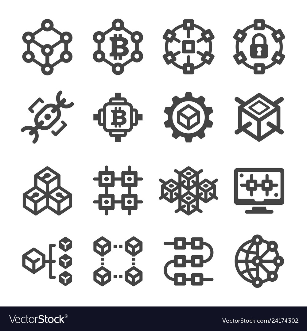 Blockchain icon Royalty Free Vector Image - VectorStock