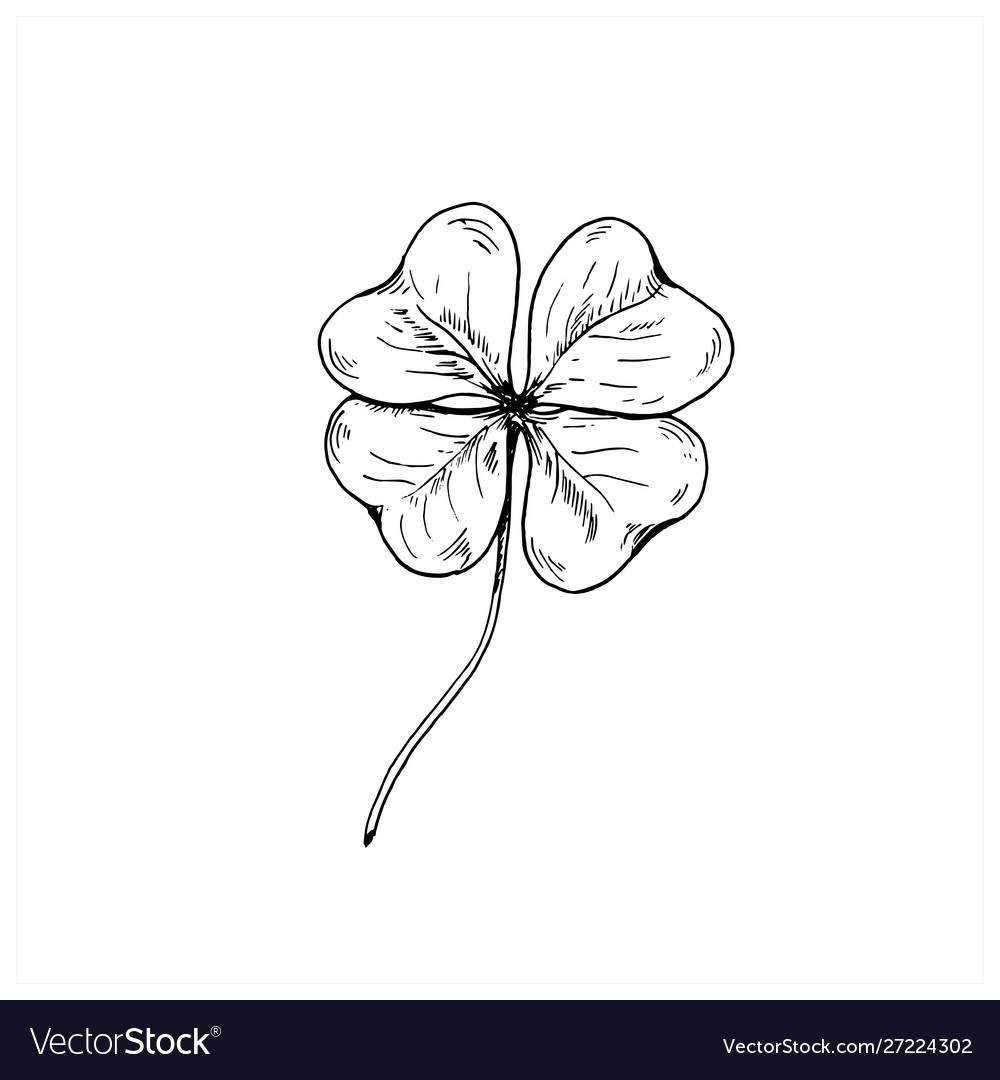 How To Draw A Four Leaf Clover Easy Step By Step