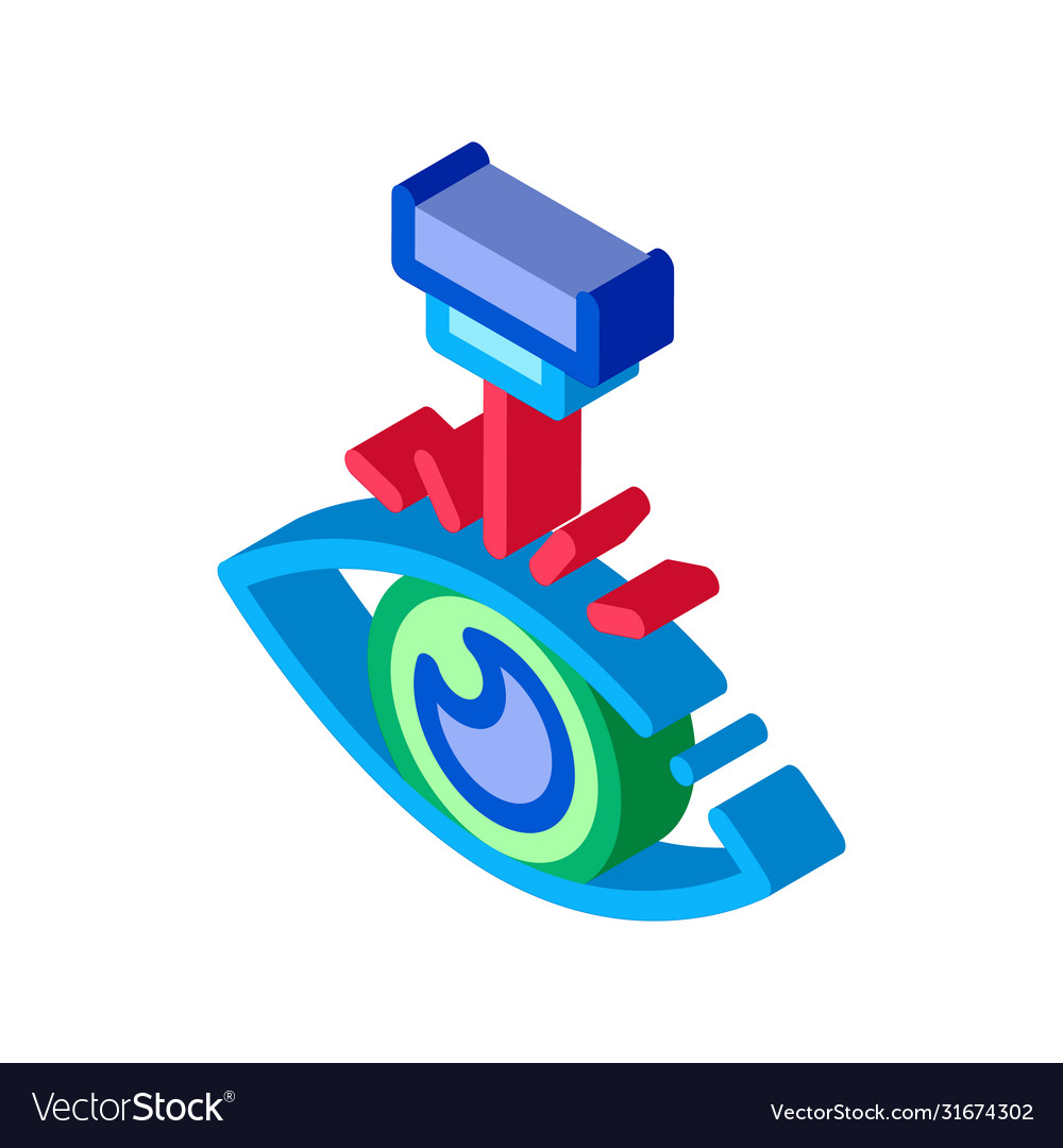 Eye laser correction device isometric icon Vector Image