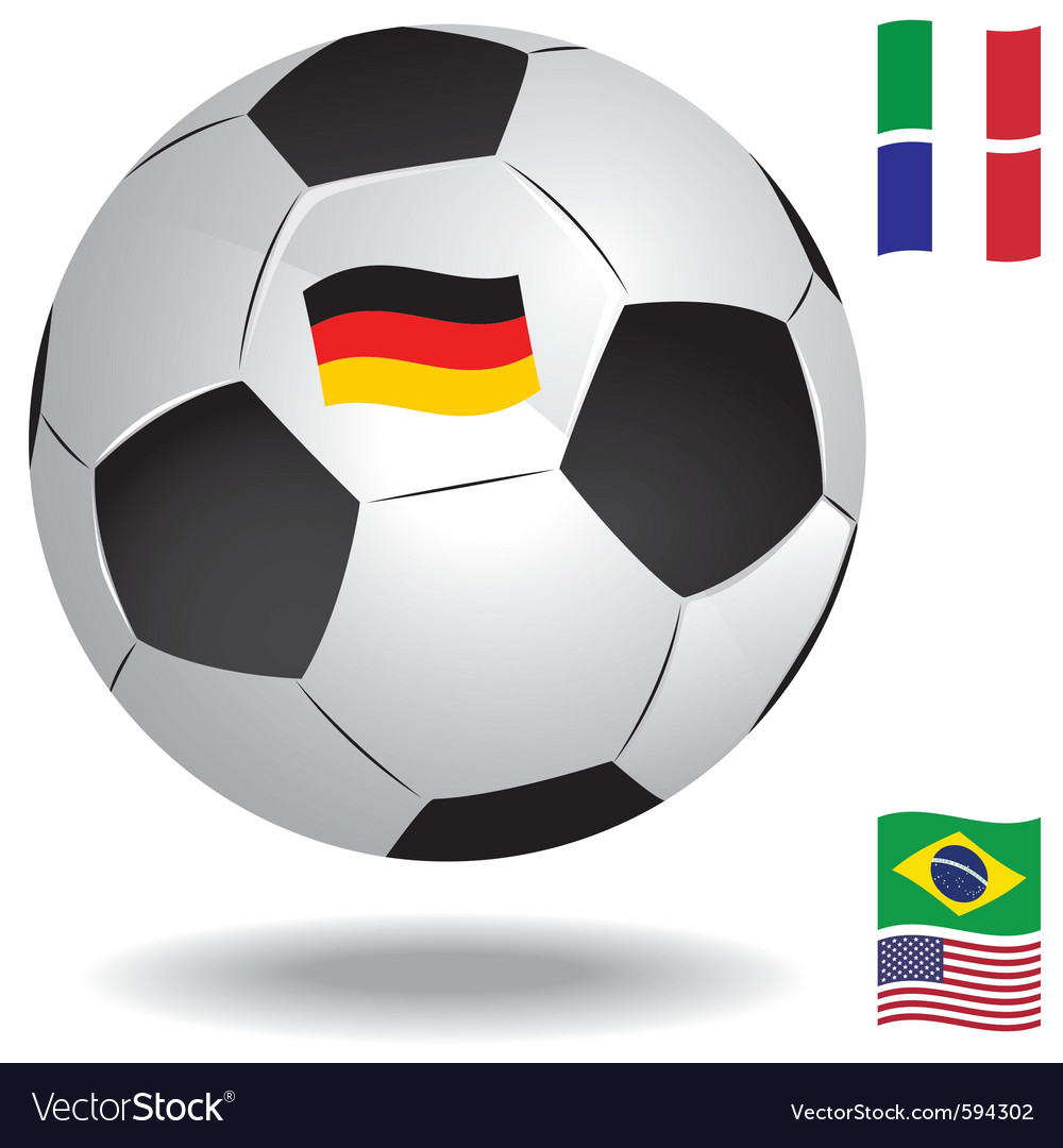 Football ball with flags