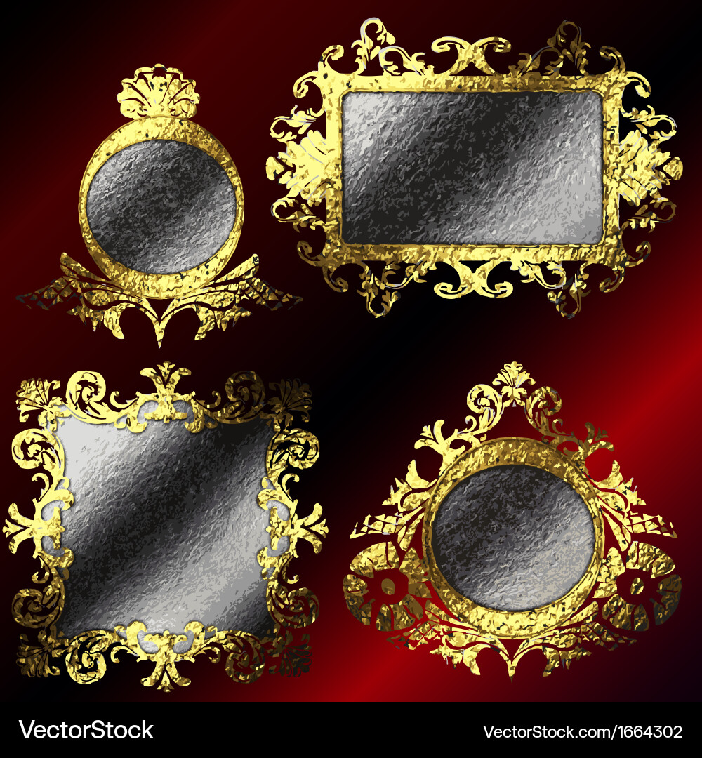 Golden frames set Royalty Free Vector Image - VectorStock