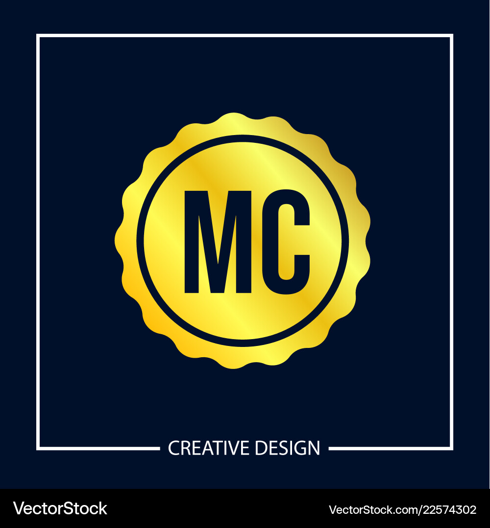 Initial mc letter logo template design Royalty Free Vector