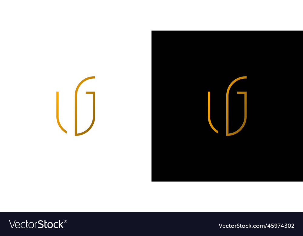 Modern and luxurious ug letter initial logo design