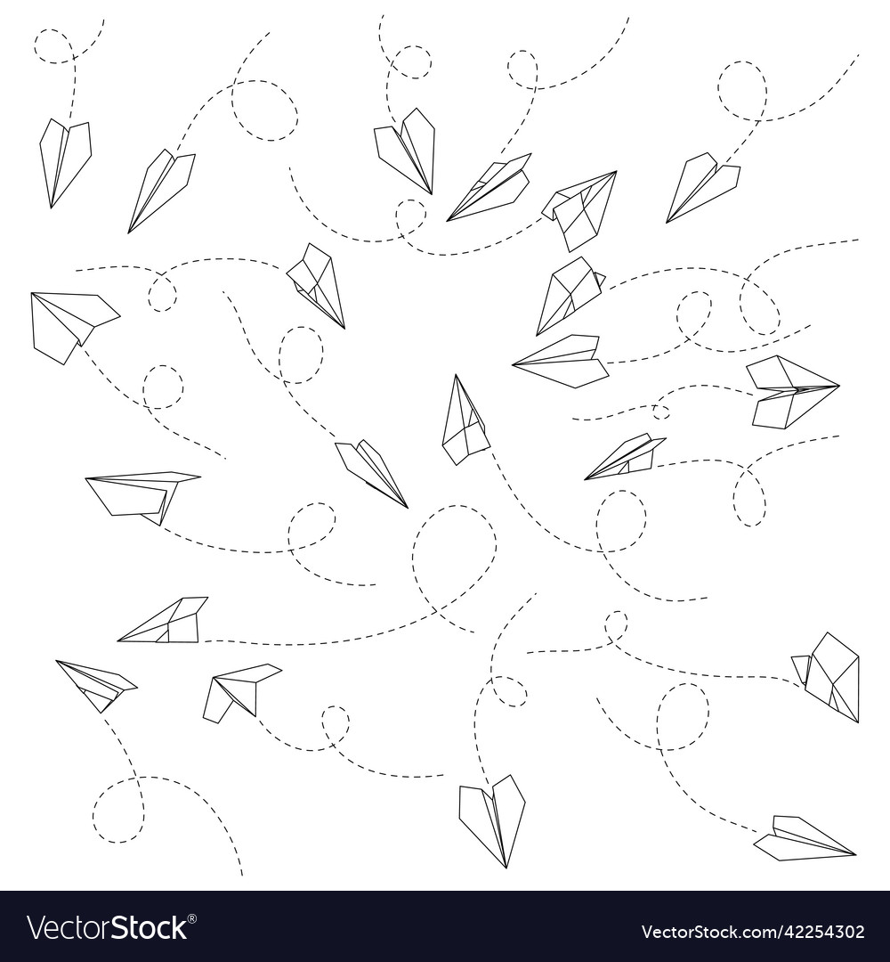 Set of paper plane icons