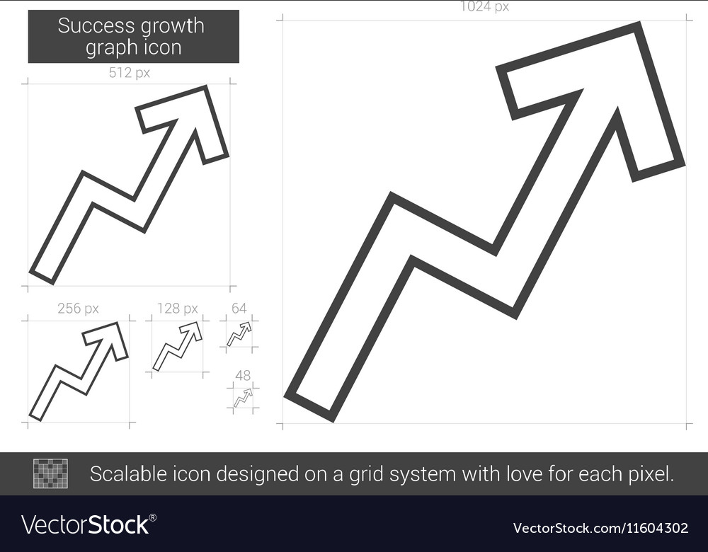 Success growth chart line icon