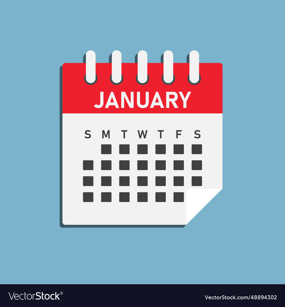 Template icon page calendar month january Vector Image