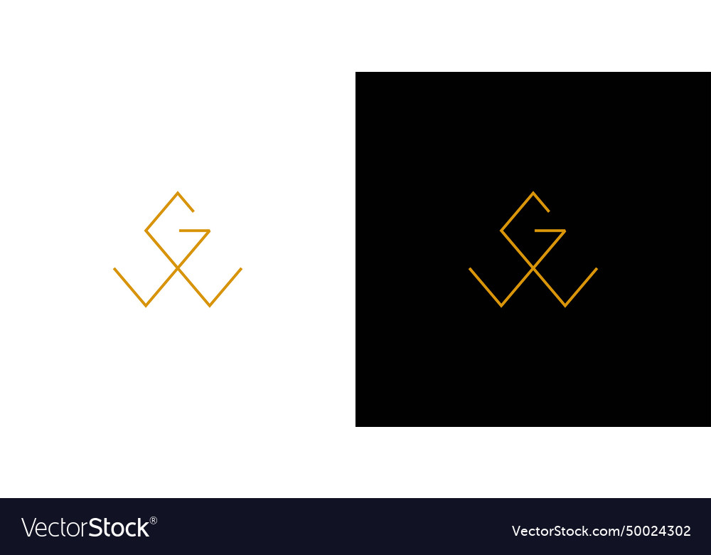 Unique and luxury letter gw initials logo design Vector Image