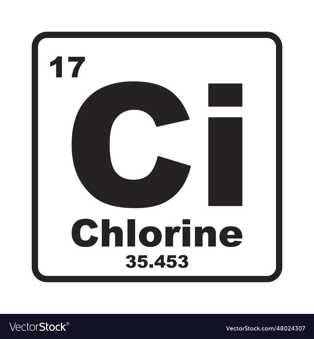 Chlorine element icon Royalty Free Vector Image