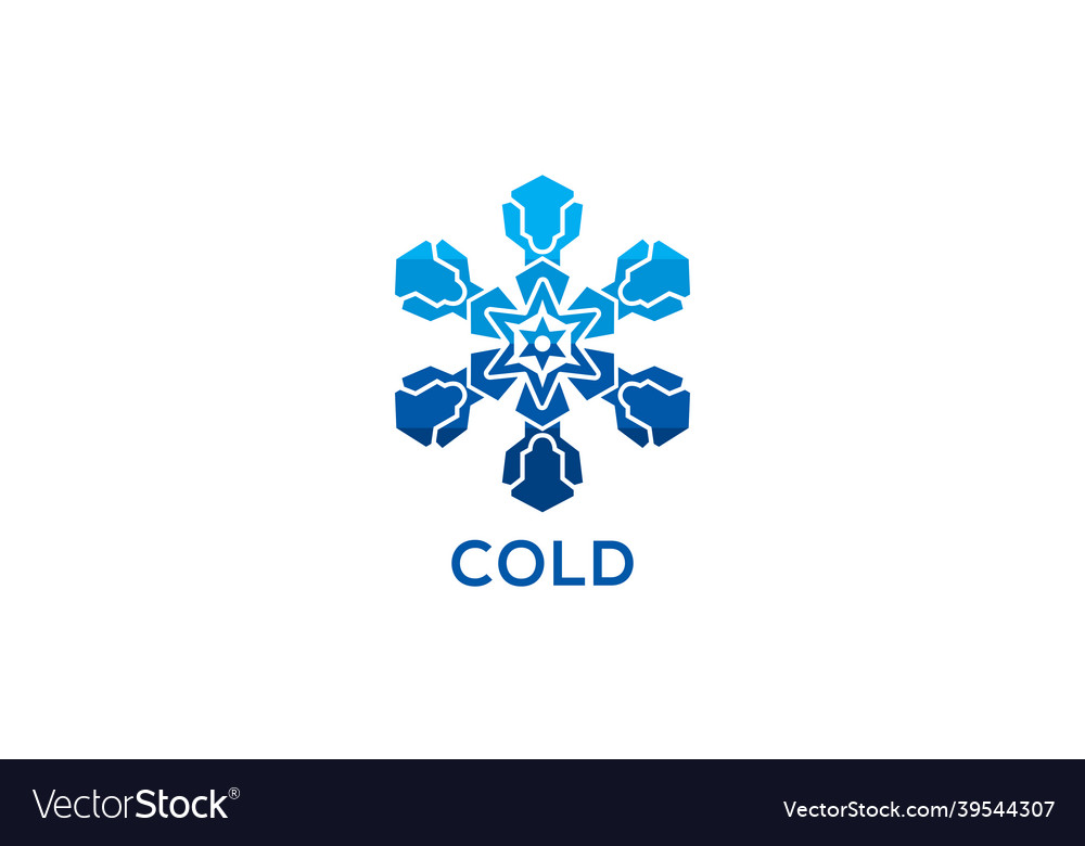 Cold symbol logo design snowflake icon Royalty Free Vector