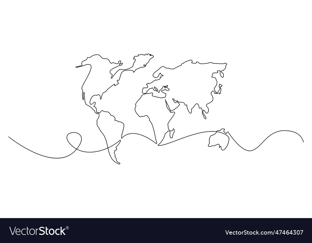 Continuous line drawing of globes earth globe Vector Image