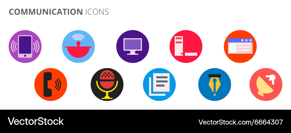 Flat set Royalty Free Vector Image - VectorStock
