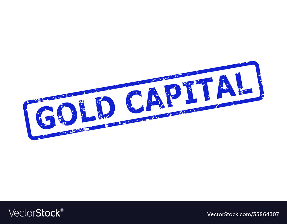 Gold capital watermark with scratched surface Vector Image