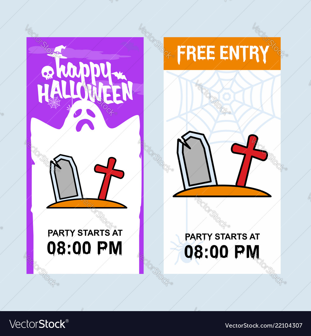 Happy halloween invitation design with grave