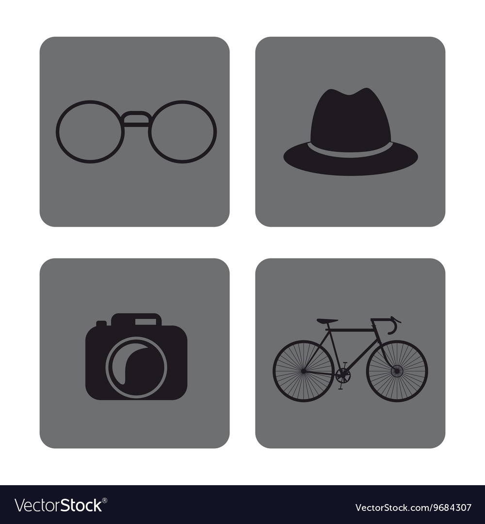 Icon set hipster style design graphic