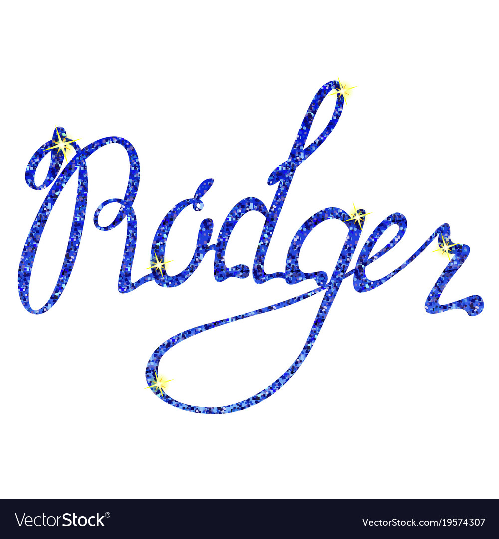 Rodger name lettering tinsels Royalty Free Vector Image