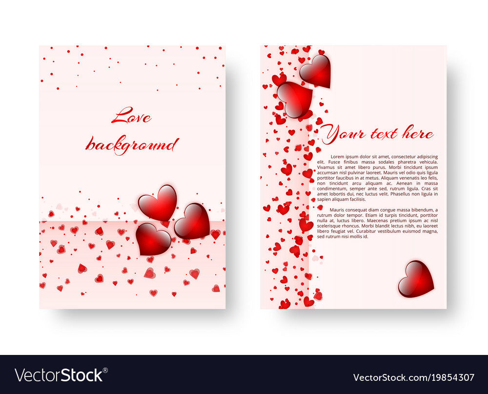 Romantic flyer with red hearts