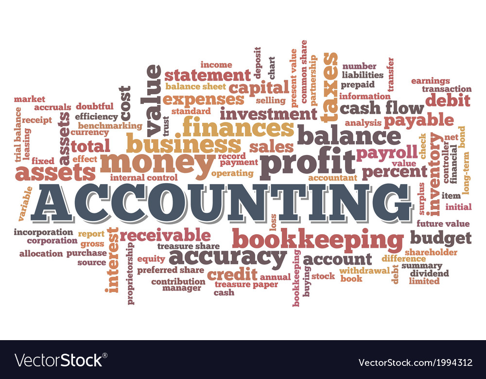 Accounting word cloud word bubble tags Royalty Free Vector