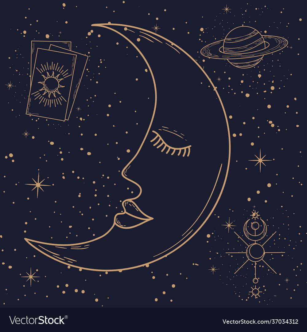 Cartoon moon Royalty Free Vector Image - VectorStock